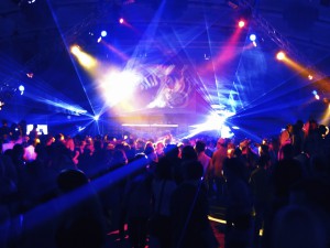 Motion Blur of dancing people in a disco