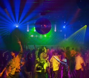 People dancing in nightclub